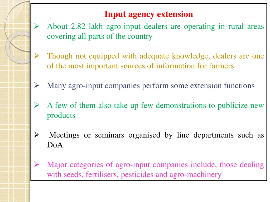 input agency extension