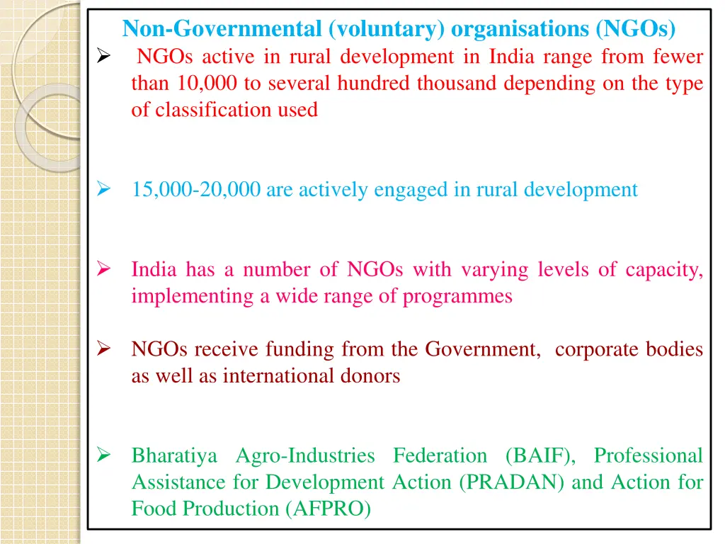 non governmental voluntary organisations ngos