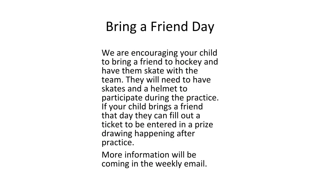 bring a friend day