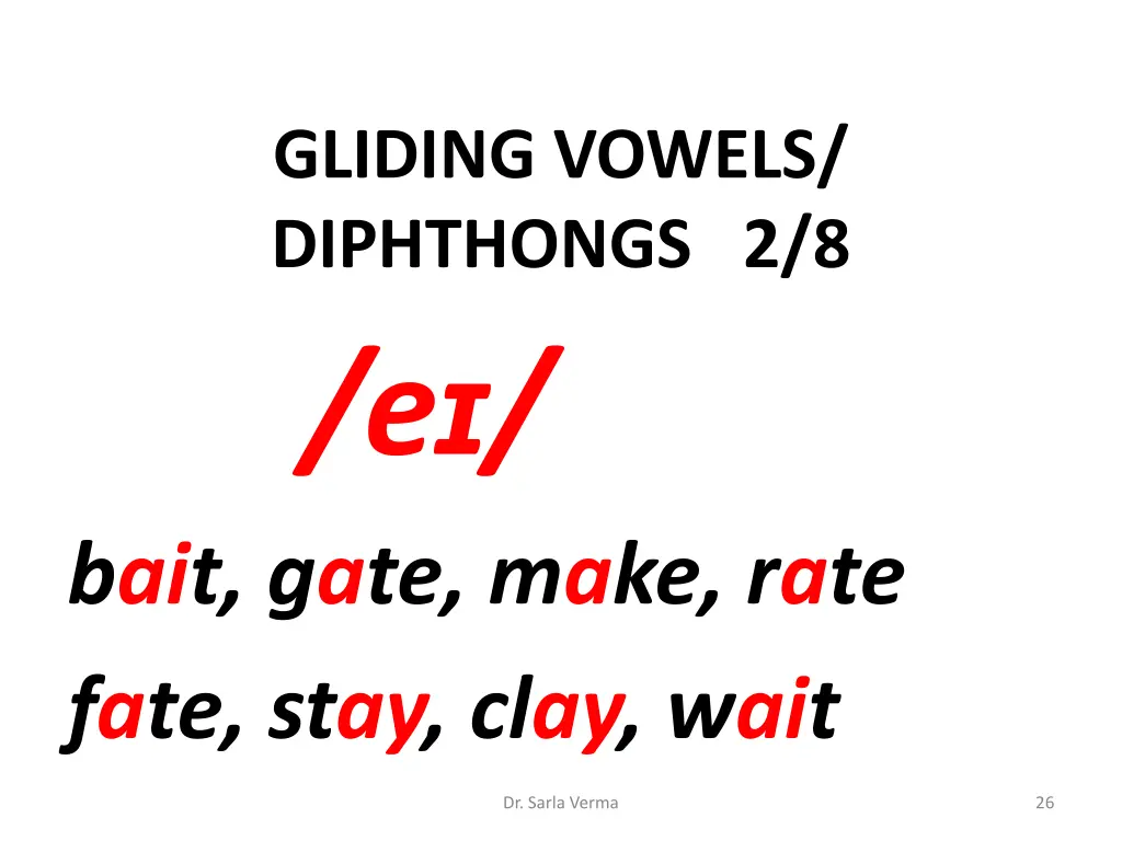 gliding vowels diphthongs 2 8 e bait gate make