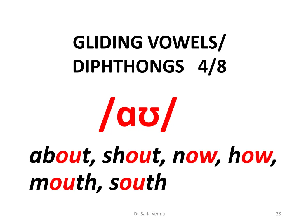 gliding vowels diphthongs 4 8 about shout