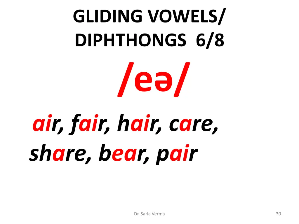 gliding vowels diphthongs 6 8 e