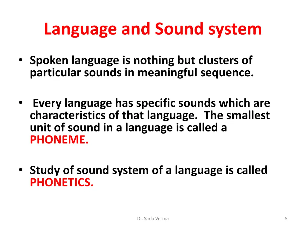 language and sound system