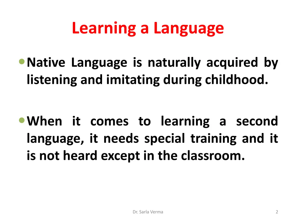 learning a language