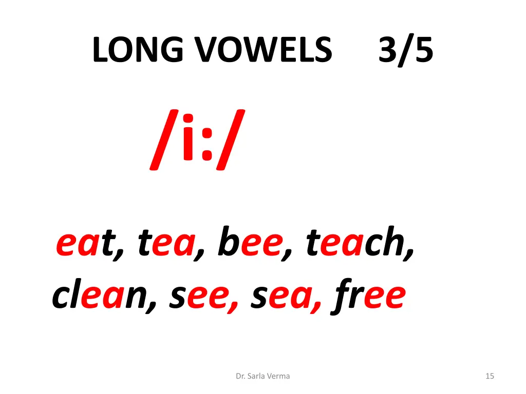 long vowels 3 5