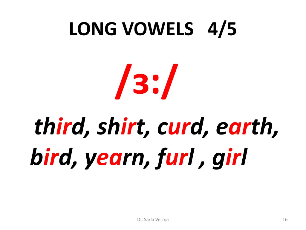 long vowels 4 5