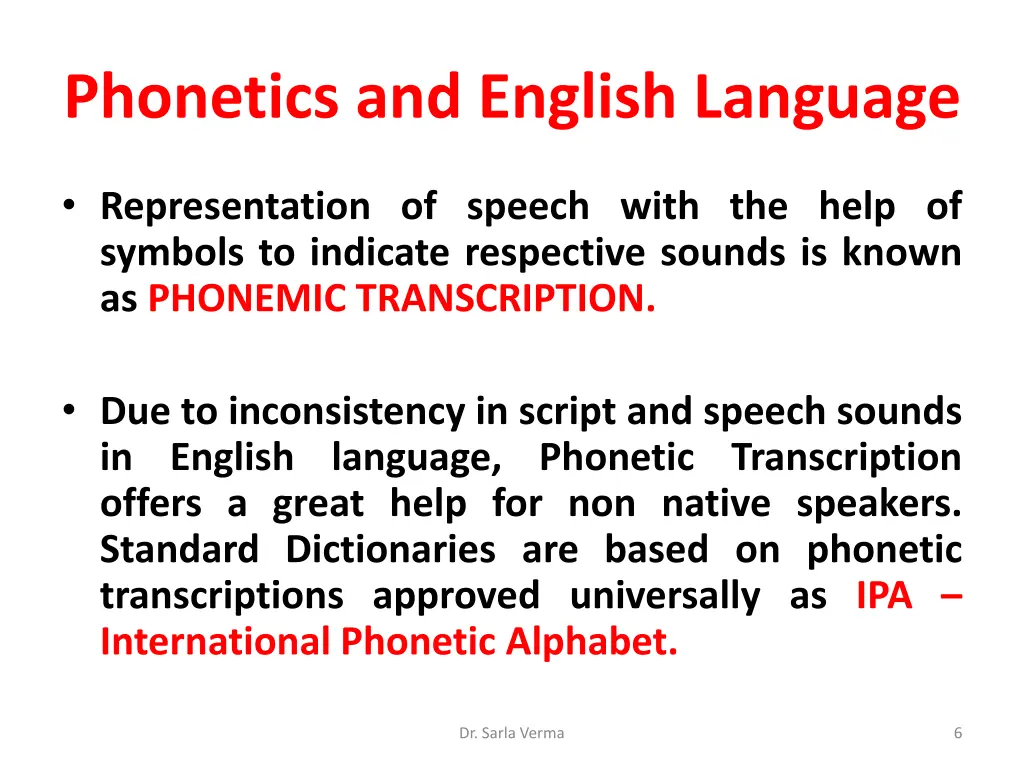 phonetics and english language