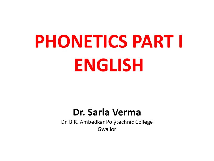 phonetics part i english