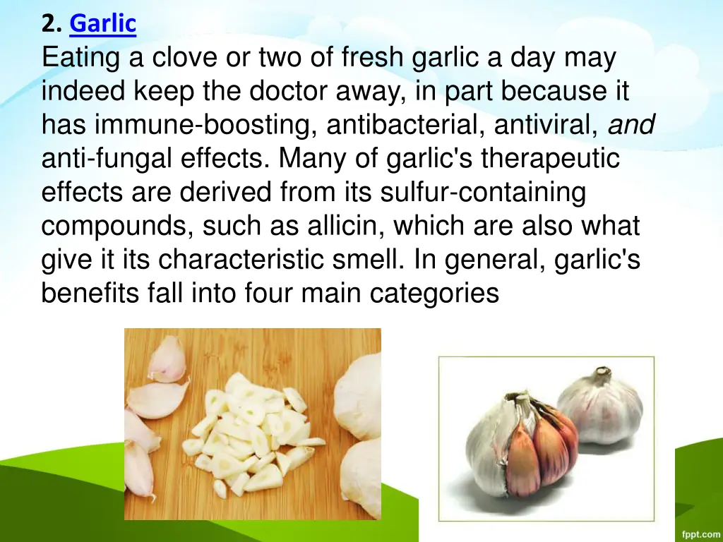 2 garlic eating a clove or two of fresh garlic