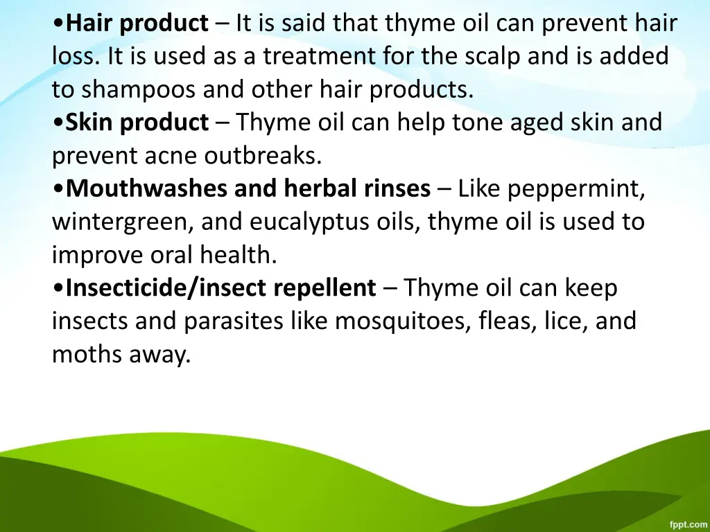 hair product it is said that thyme