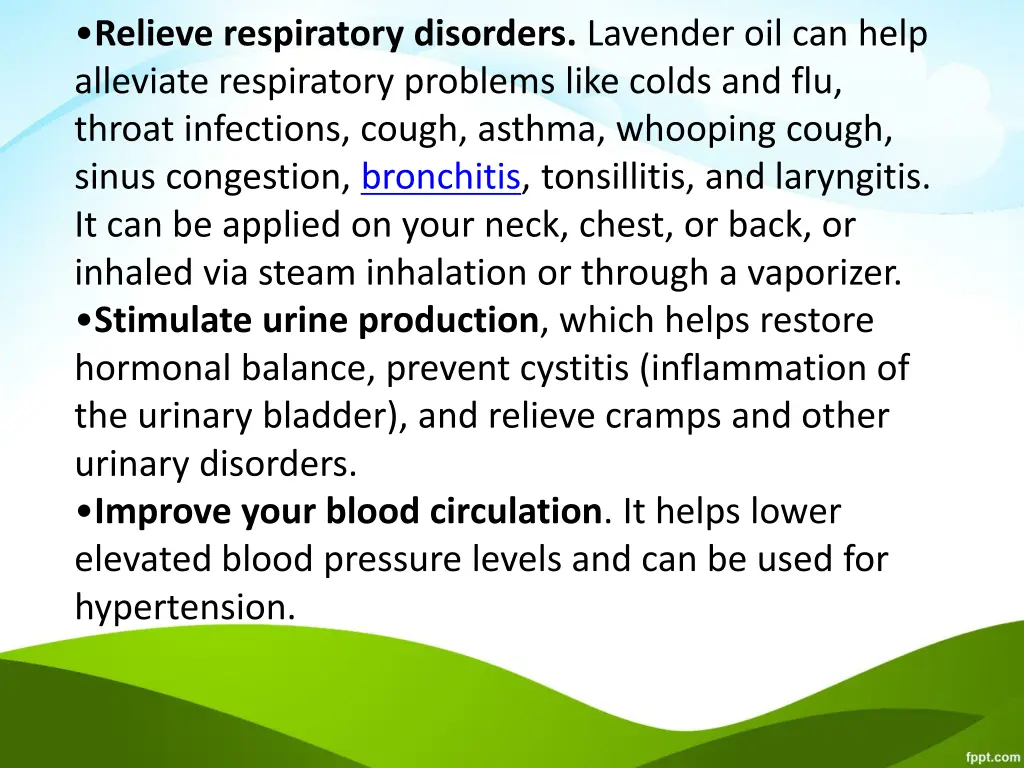 relieve respiratory disorders lavender