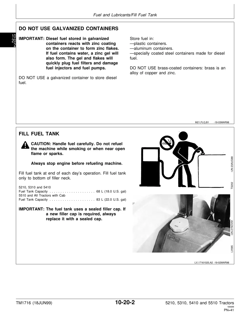 fuel and lubricants fill fuel tank