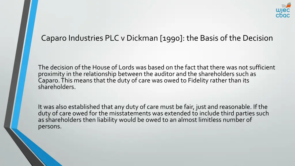 caparo industries plc v dickman 1990 the basis