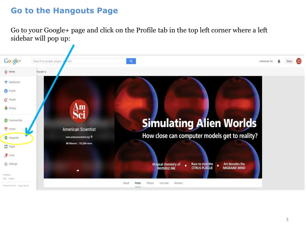 go to the hangouts page