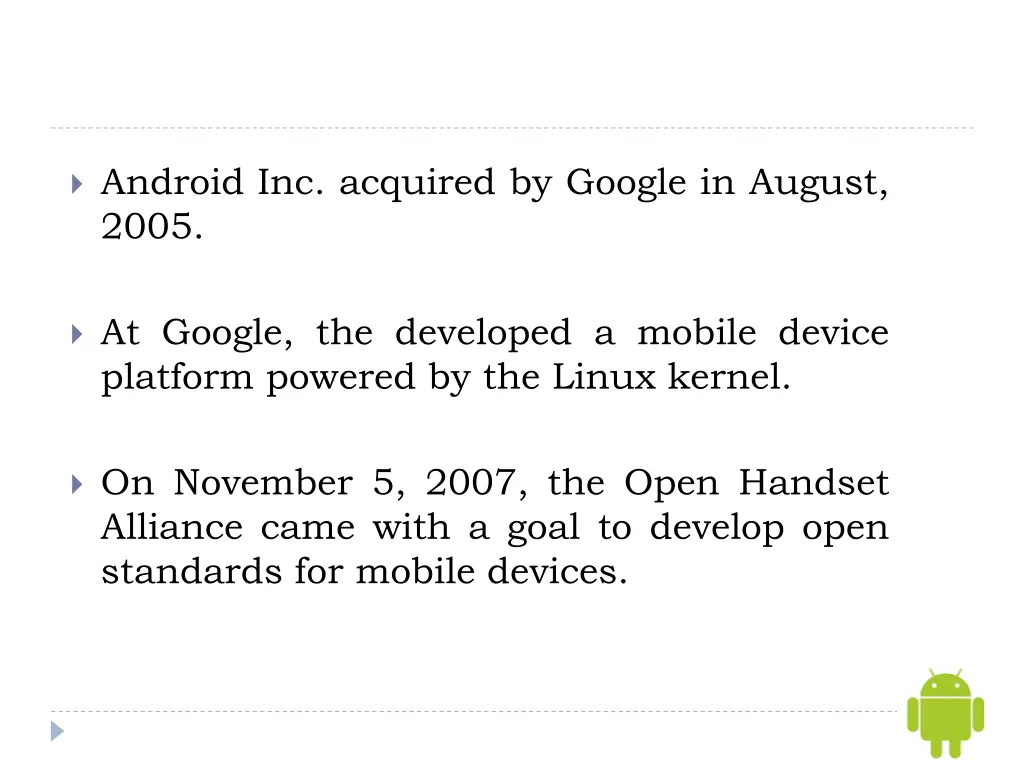 android inc acquired by google in august 2005