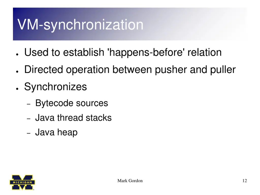 vm synchronization