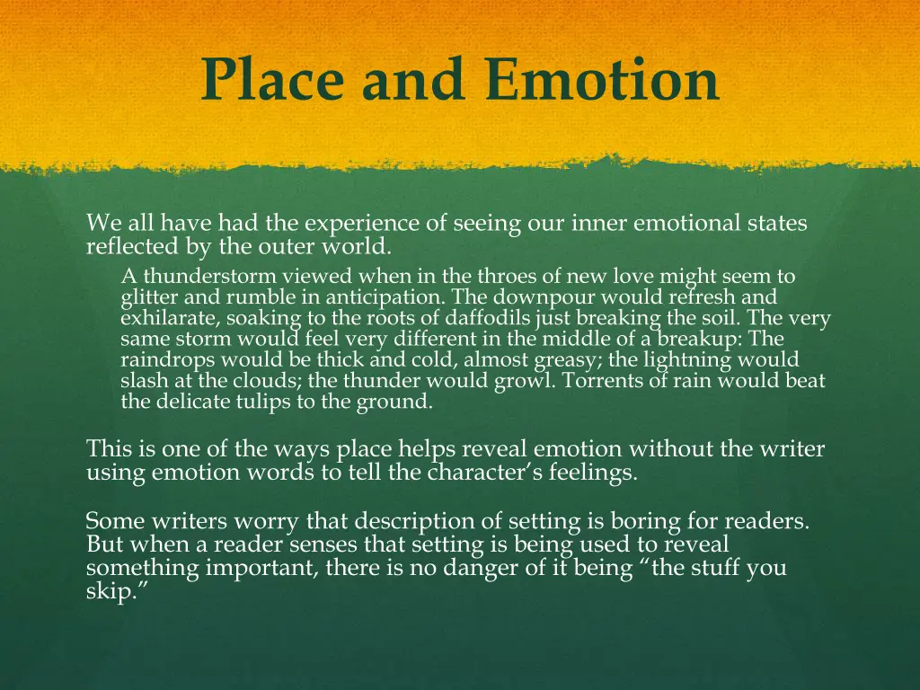 place and emotion