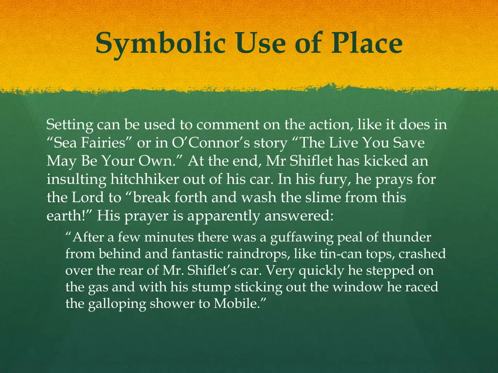 symbolic use of place