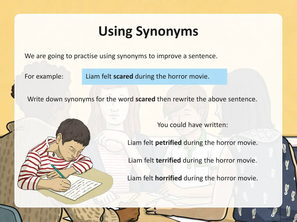 using synonyms