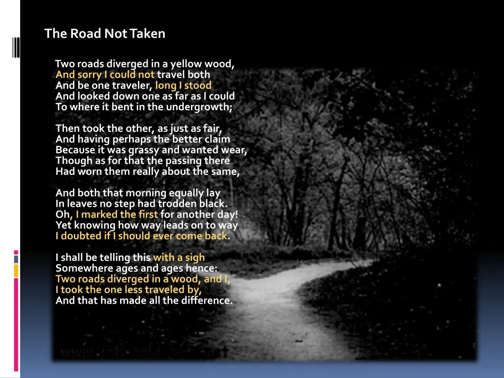 the road not taken 1