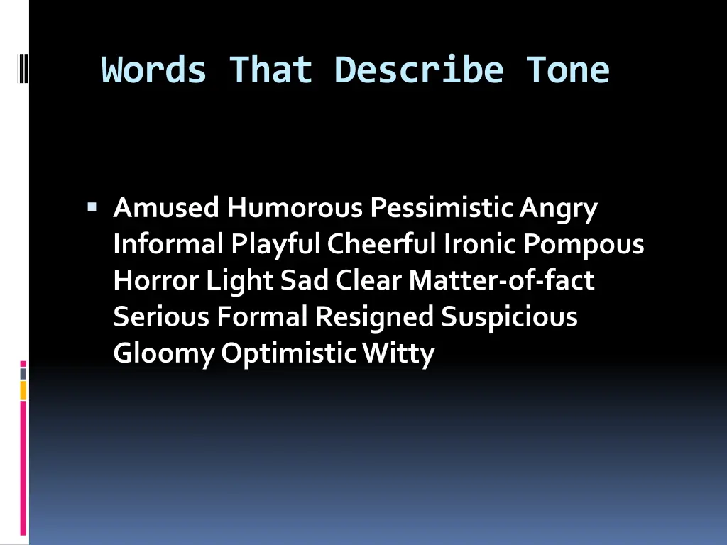 words that describe tone