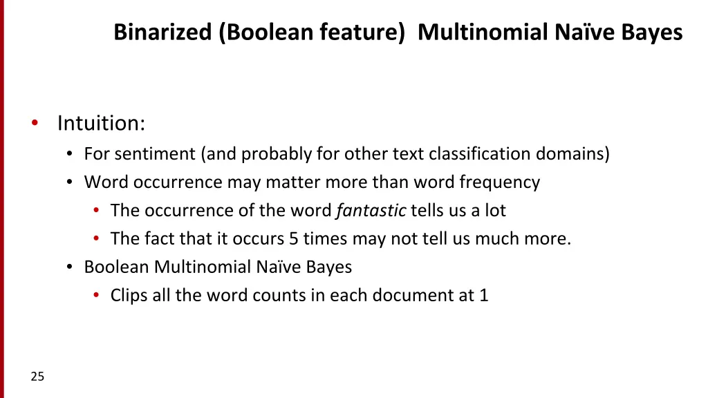 binarized boolean feature multinomial na ve bayes