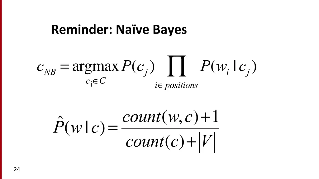 reminder na ve bayes