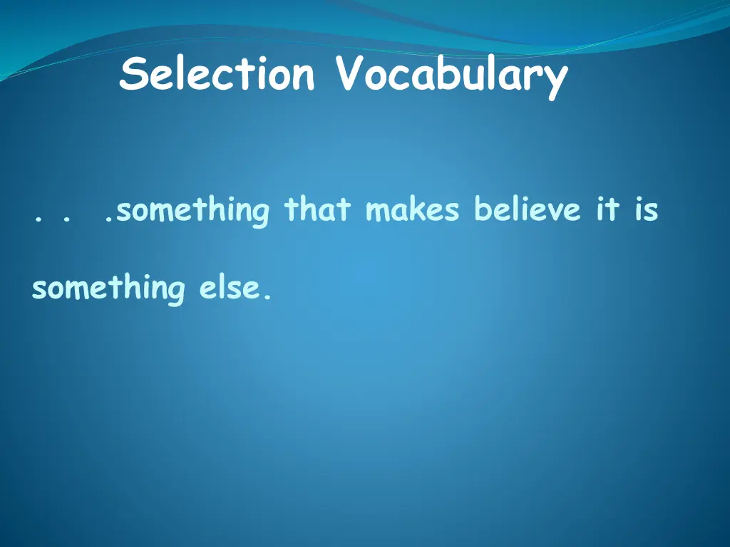 selection vocabulary 10