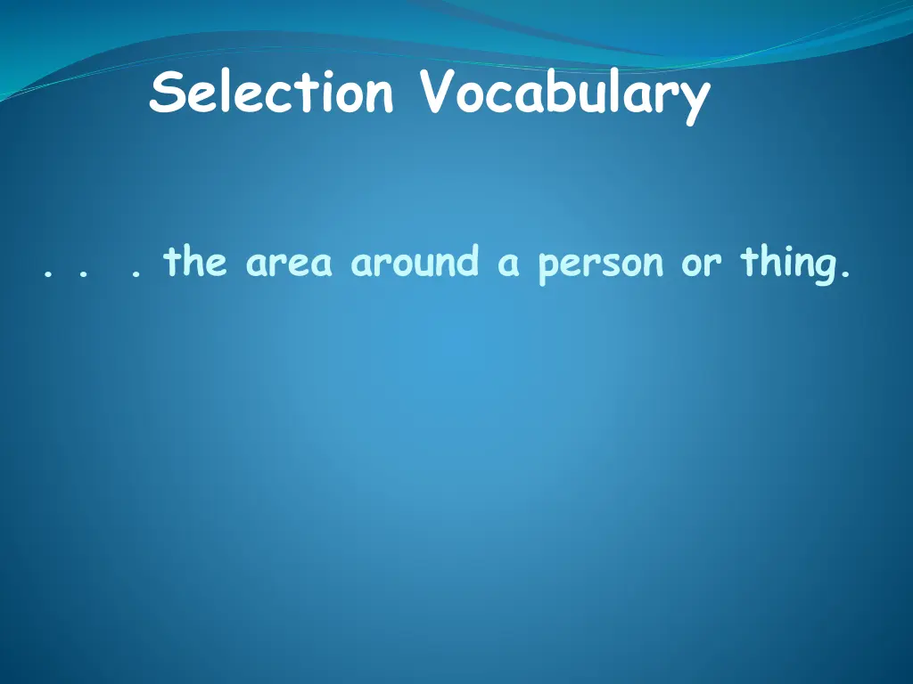 selection vocabulary 3