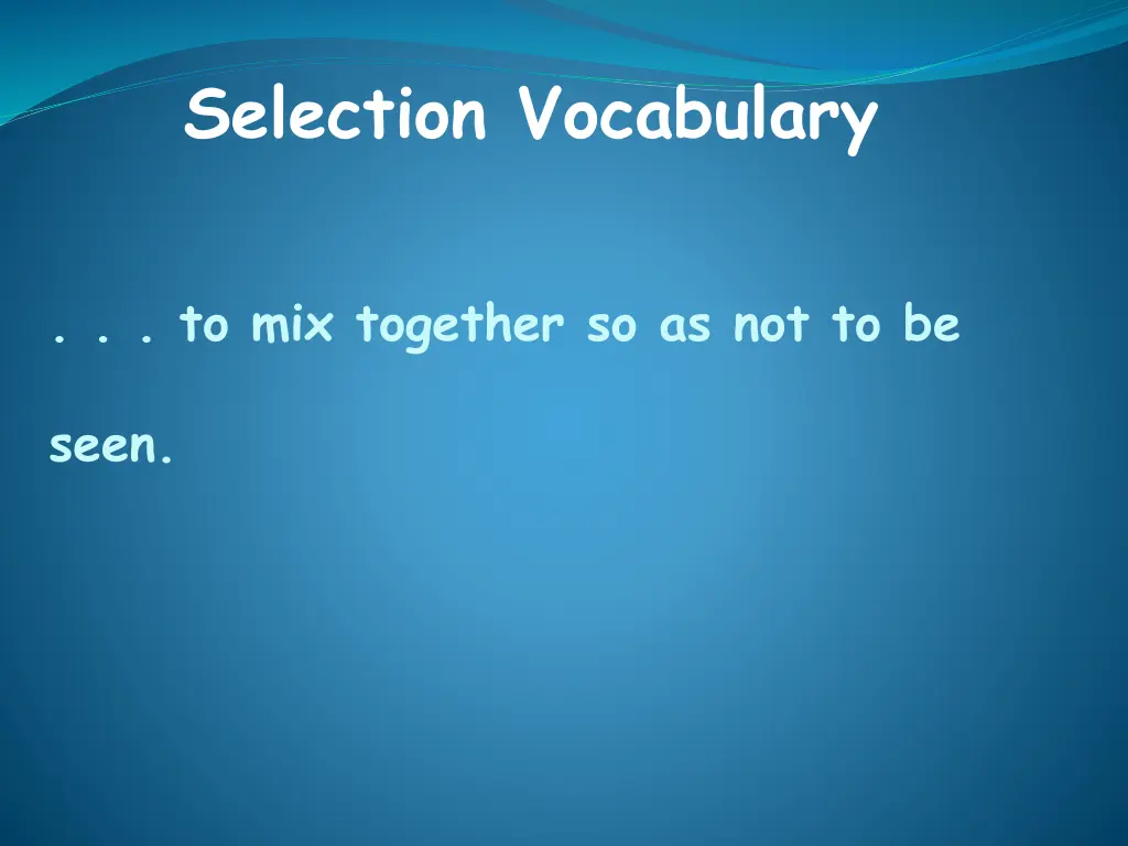 selection vocabulary 5