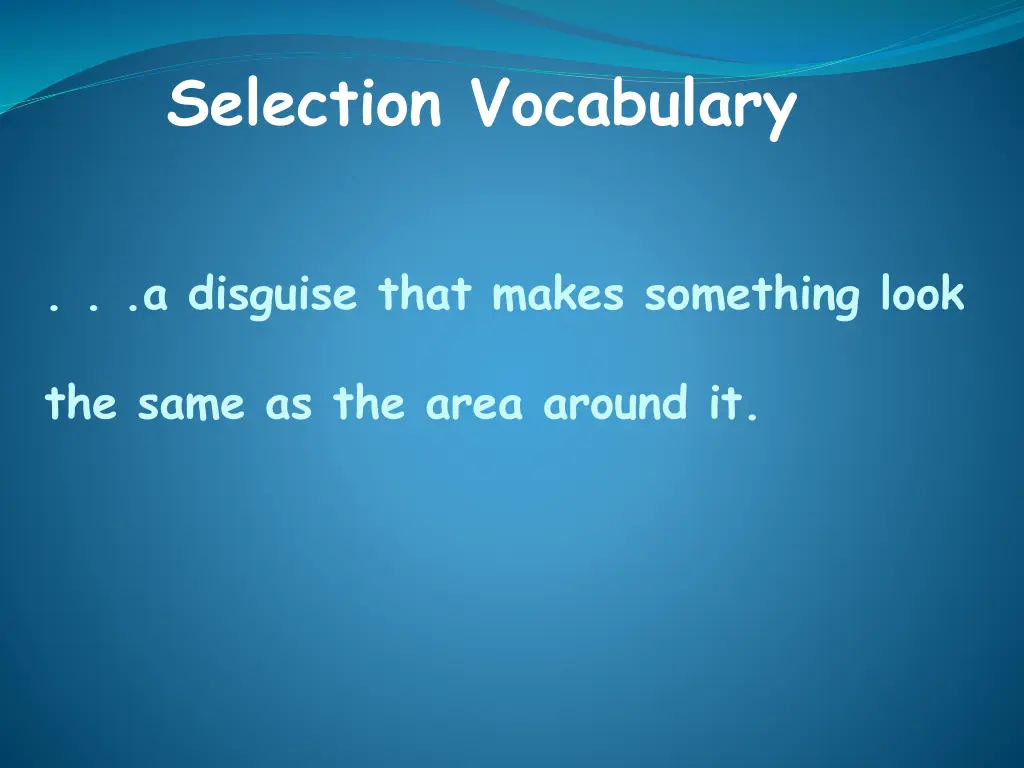 selection vocabulary 6