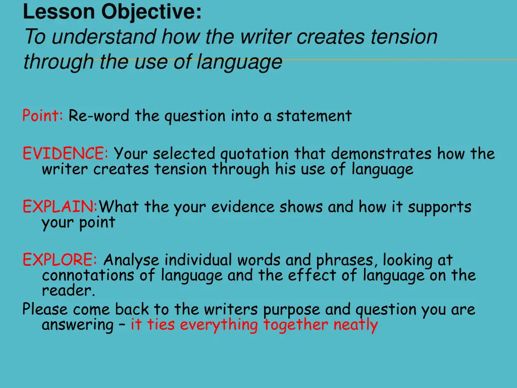 lesson objective to understand how the writer 6