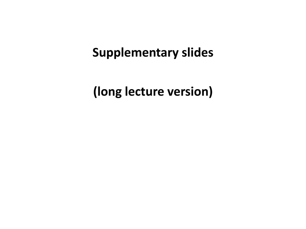 supplementary slides