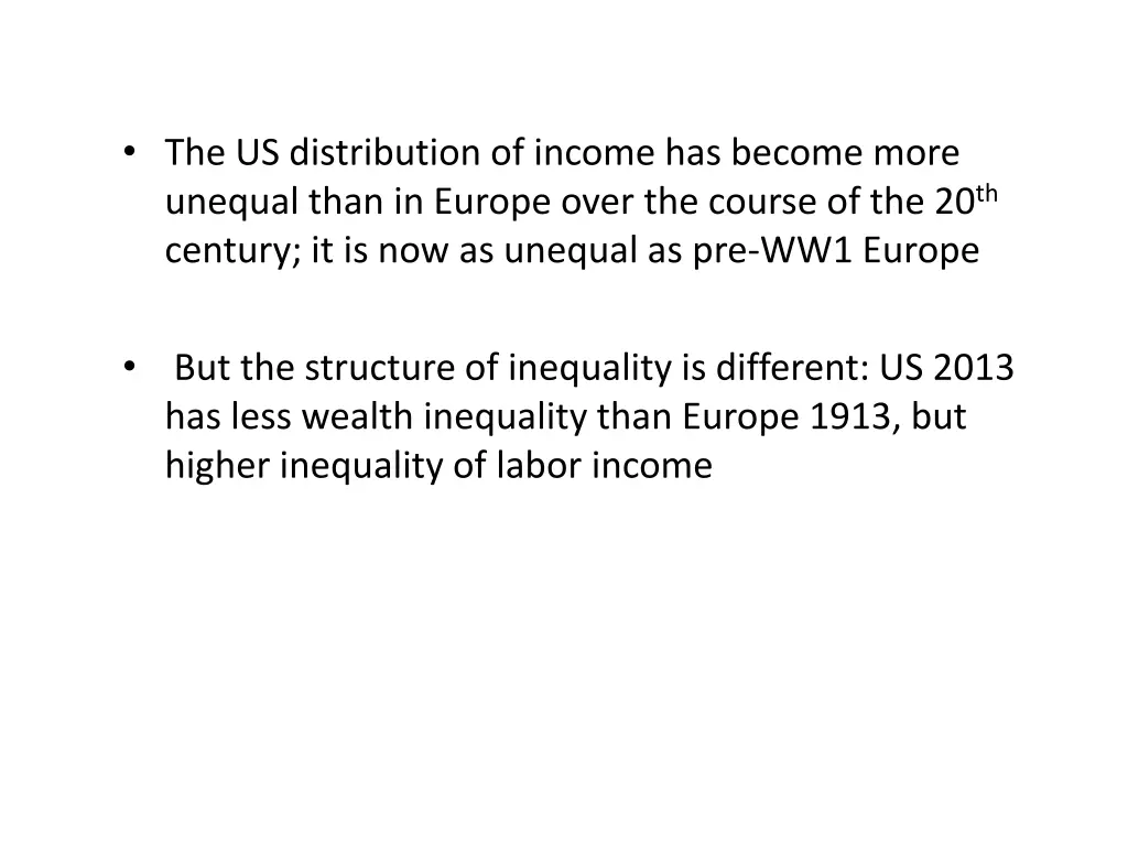 the us distribution of income has become more