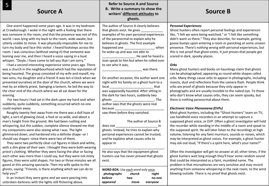 refer to source a and source b write a summary 2