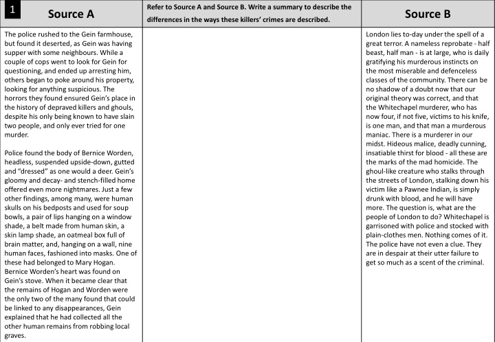 refer to source a and source b write a summary