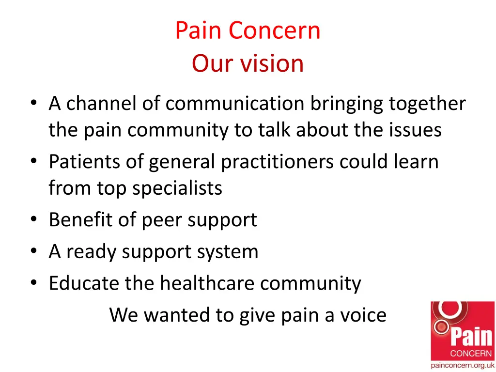 pain concern our vision 1