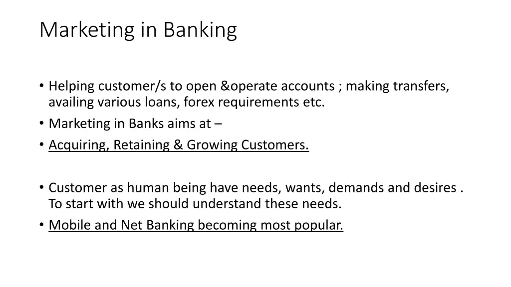 marketing in banking