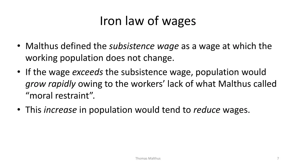 iron law of wages