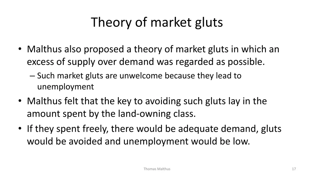 theory of market gluts