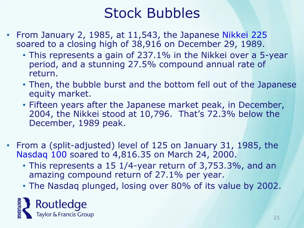 stock bubbles