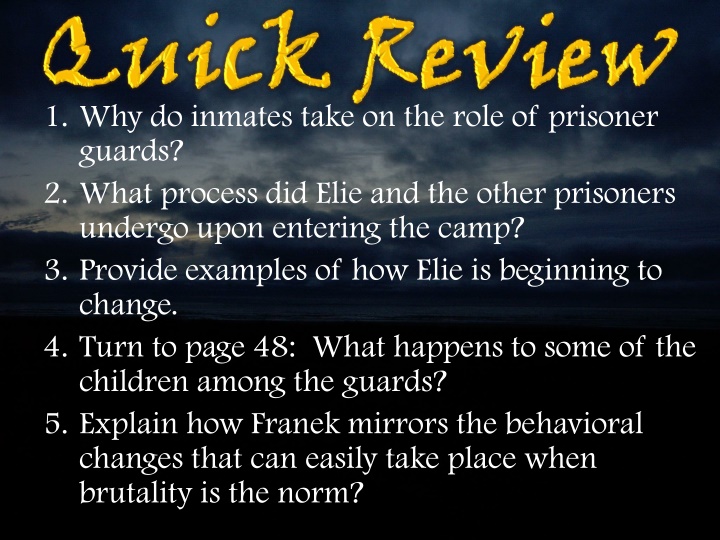 1 why do inmates take on the role of prisoner