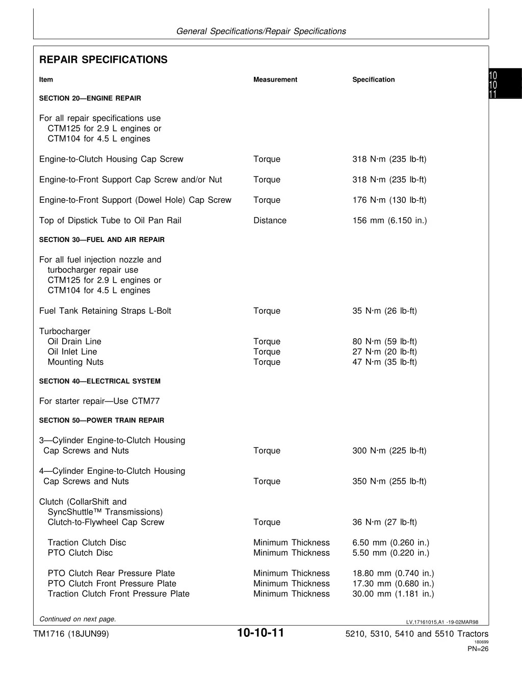 general specifications repair specifications