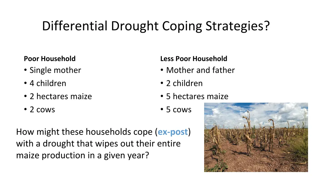 differential drought coping strategies