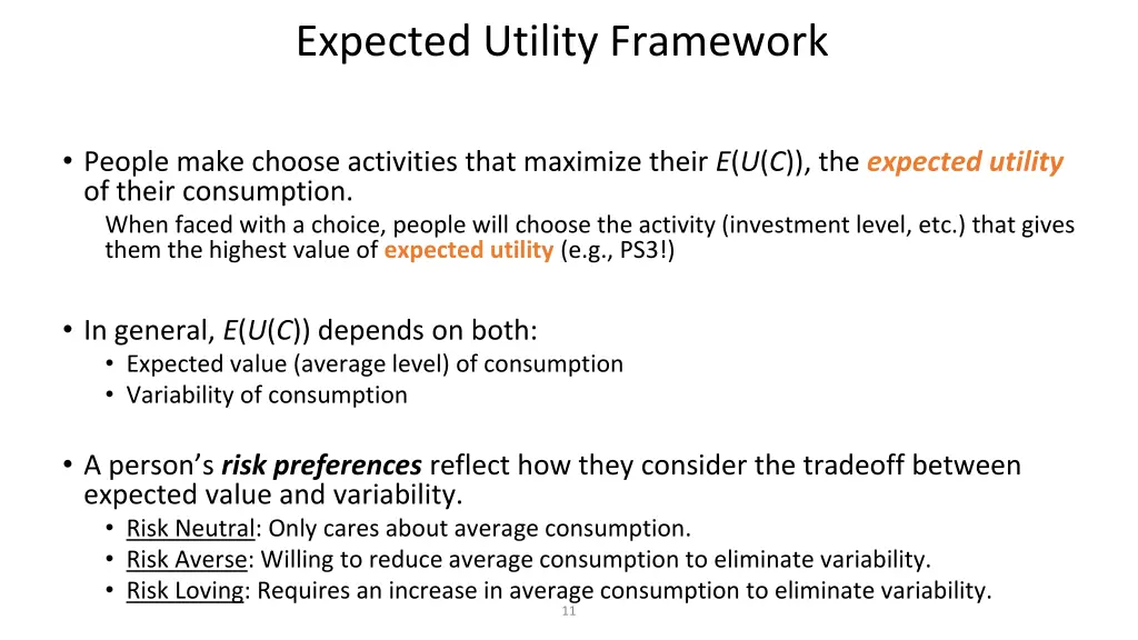 expected utility framework 2