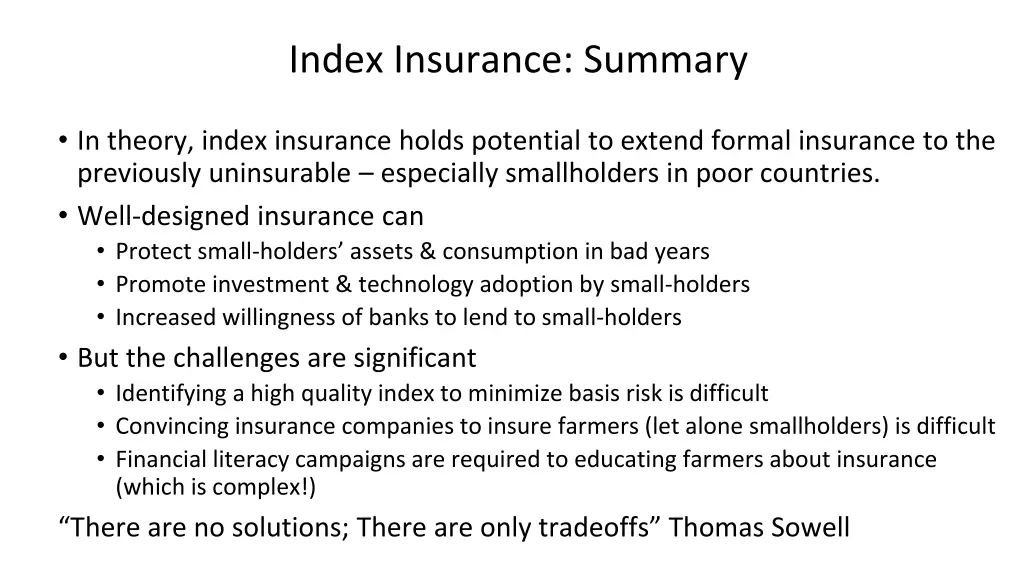 index insurance summary