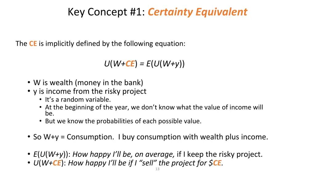 key concept 1 certainty equivalent 1