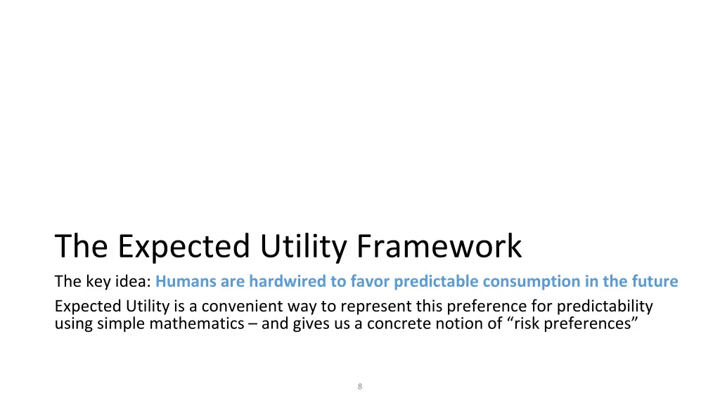 the expected utility framework