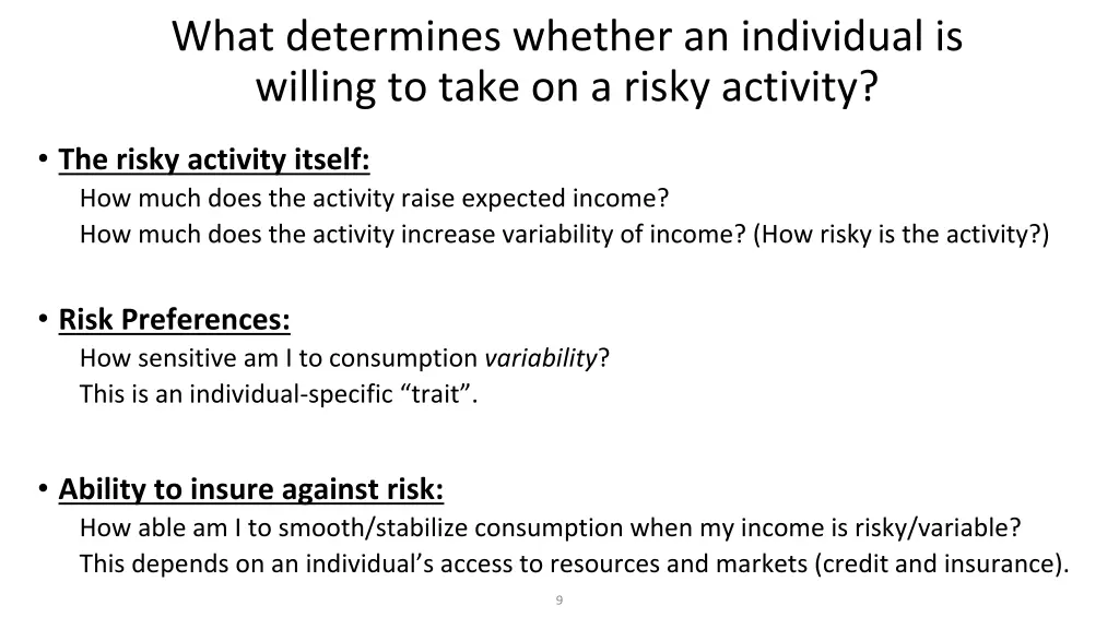 what determines whether an individual is willing