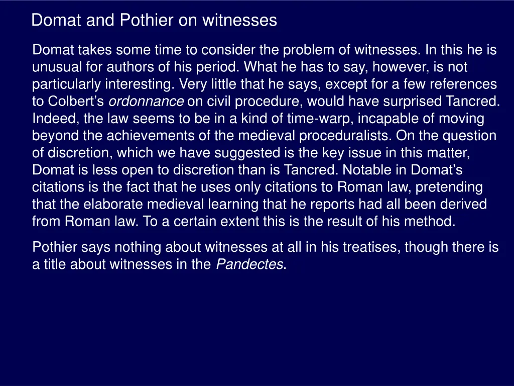 domat and pothier on witnesses